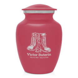 Veteran Combat Boots Sharing Urn - Rose Pink