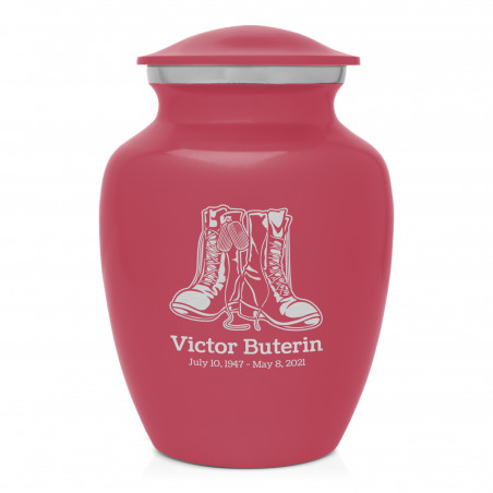 Veteran Combat Boots Sharing Urn - Rose Pink