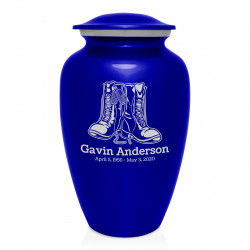 Veteran Combat Boots Cremation Urn - Midnight Blue