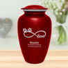Extra Large Infinite Love Pet Cremation Urn - Ruby Red
