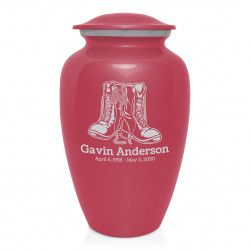 Veteran Combat Boots Cremation Urn - Rose Pink