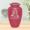 Veteran Combat Boots Cremation Urn - Rose Pink