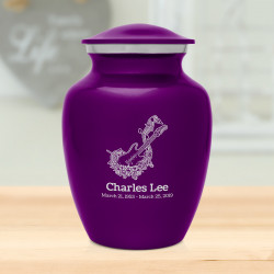 Flowered Electric Guitar Sharing Urn - Purple Luster