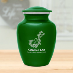 Flowered Electric Guitar Sharing Urn - Shamrock Green