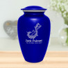 Flowered Electric Guitar Cremation Urn - Midnight Blue