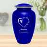 Extra Large Paw Prints On My Heart Pet Cremation Urn - Midnight Blue