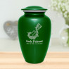 Flowered Electric Guitar Cremation Urn - Shamrock Green