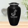 Flowered Electric Guitar Cremation Urn - Jet Black