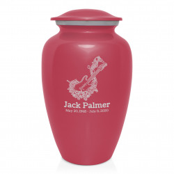 Flowered Electric Guitar Cremation Urn - Rose Pink