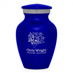 Running Horses Keepsake Urn - Midnight Blue