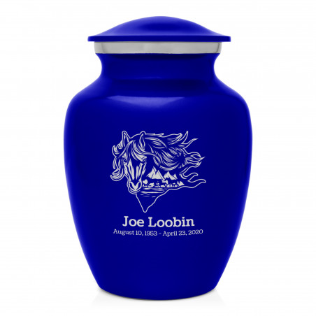 Running Horses Sharing Urn - Midnight Blue