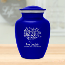 Running Horses Sharing Urn - Midnight Blue