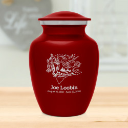 Running Horses Sharing Urn - Ruby Red