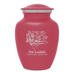 Running Horses Sharing Urn - Rose Pink