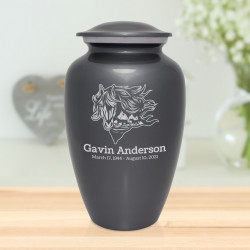 Running Horses Cremation Urn - Gunmetal Gray