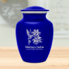 Hummingbird Flowers Sharing Urn - Midnight Blue