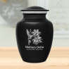 Hummingbird Flowers Sharing Urn - Jet Black