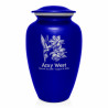 Hummingbird Flowers Cremation Urn - Midnight Blue