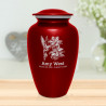 Hummingbird Flowers Cremation Urn - Ruby Red