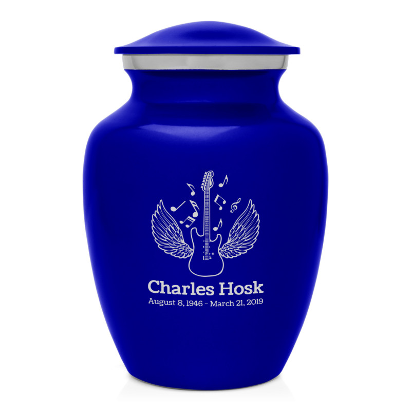 Electric Guitar Angel Wings Sharing Urn - Midnight Blue