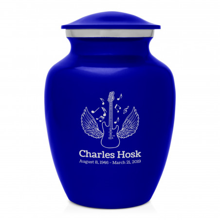 Electric Guitar Angel Wings Sharing Urn - Midnight Blue