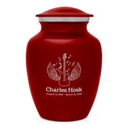 Electric Guitar Angel Wings Sharing Urn - Ruby Red