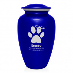 Extra Large Angel Paw Pet Cremation Urn - Midnight Blue