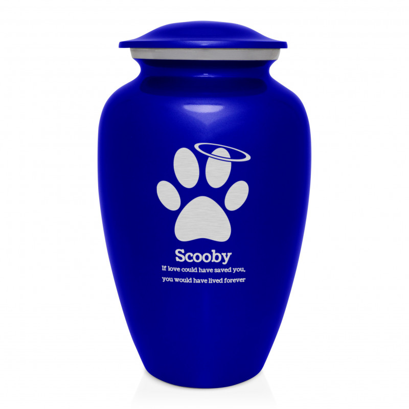 Extra Large Angel Paw Pet Cremation Urn - Midnight Blue