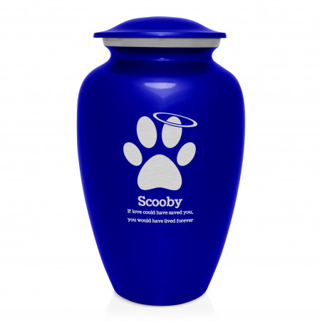 Extra Large Angel Paw Pet Cremation Urn - Midnight Blue