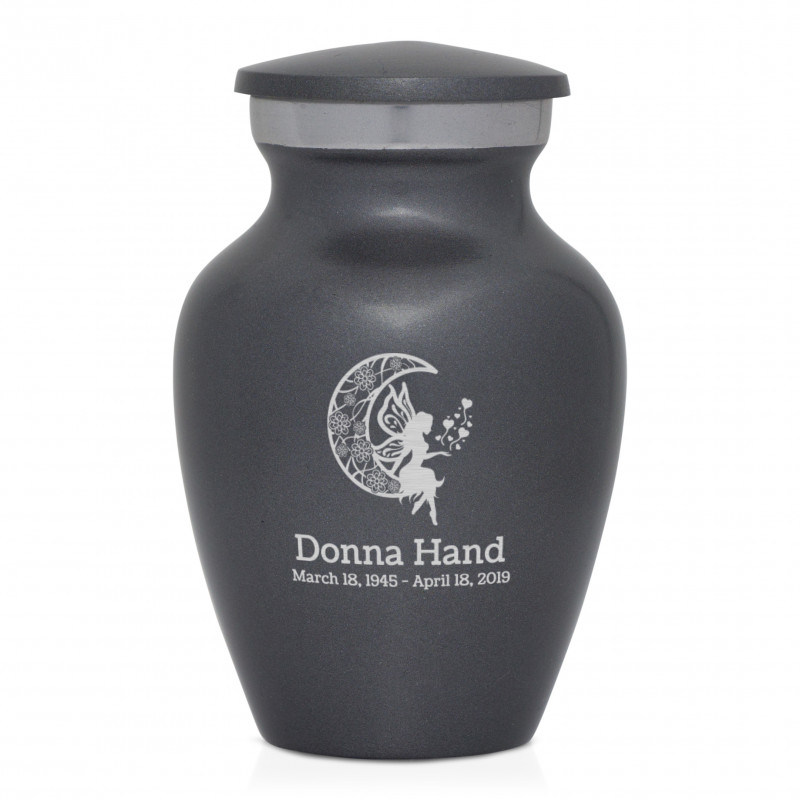 Fairy In the Moon Keepsake Urn - Gunmetal Gray