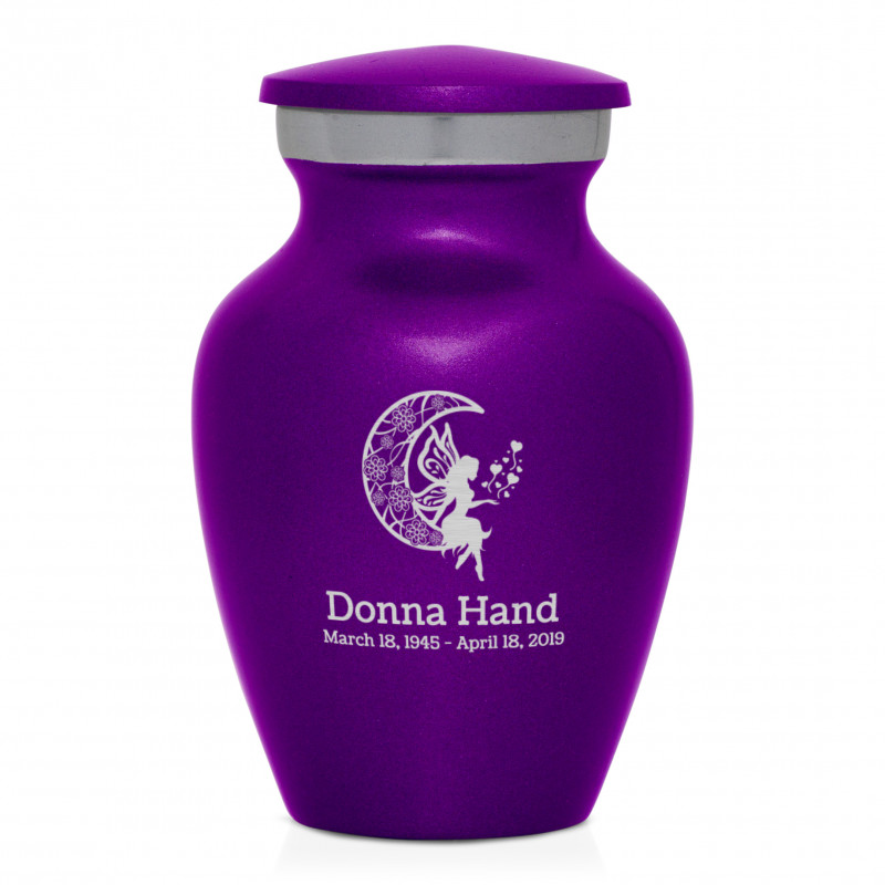 Fairy In the Moon Keepsake Urn - Purple Luster