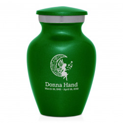 Fairy In the Moon Keepsake Urn - Shamrock Green