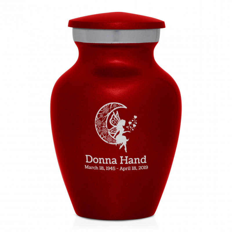 Fairy In the Moon Keepsake Urn - Ruby Red