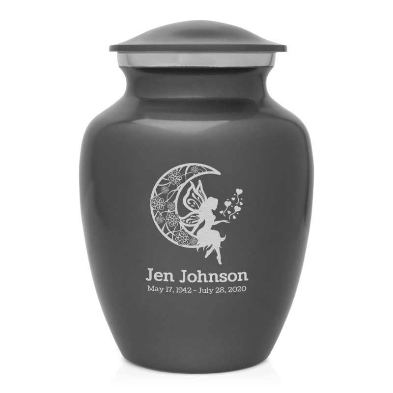 Fairy In the Moon Sharing Urn - Gunmetal Gray