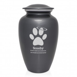 Extra Large Angel Paw Pet Cremation Urn - Gunmetal Gray