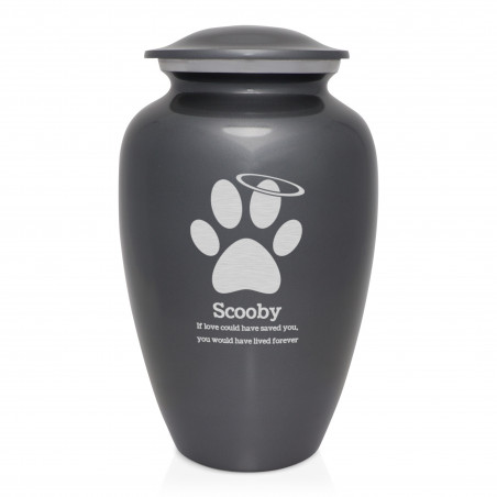 Extra Large Angel Paw Pet Cremation Urn - Gunmetal Gray