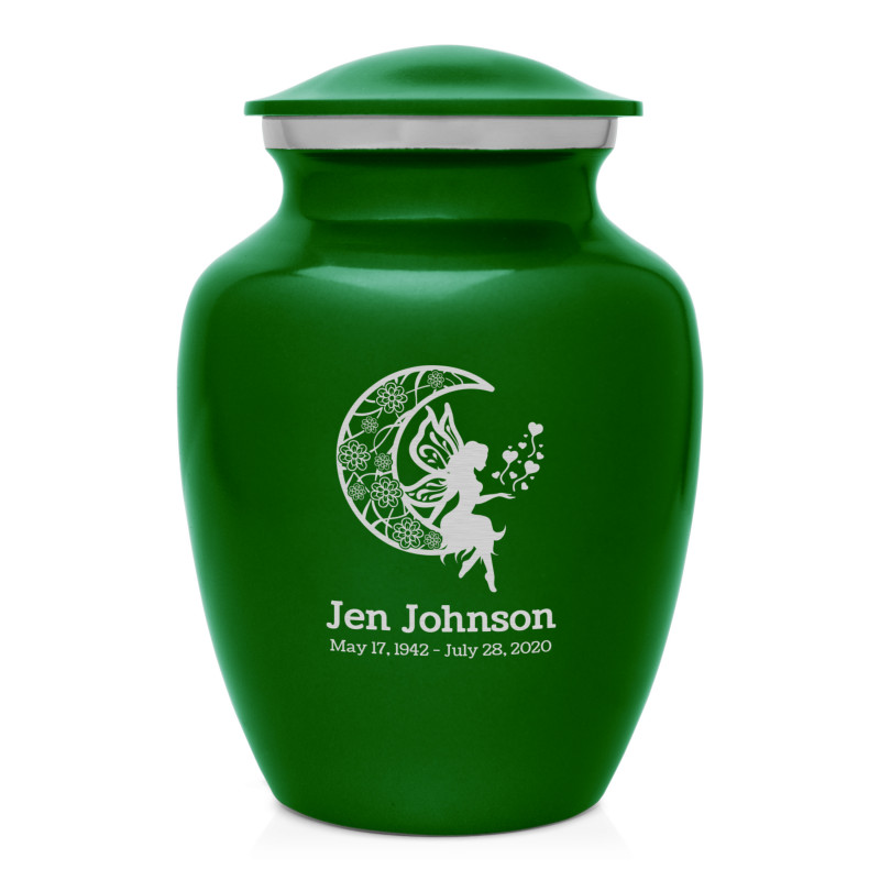 Fairy In the Moon Sharing Urn - Shamrock Green