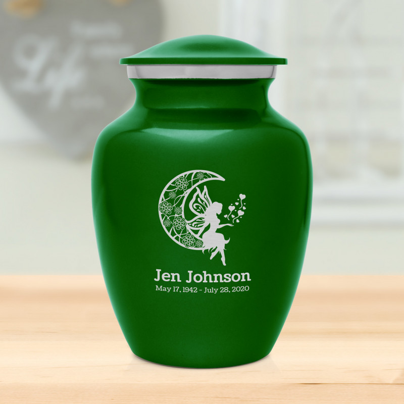 Fairy In the Moon Sharing Urn - Shamrock Green