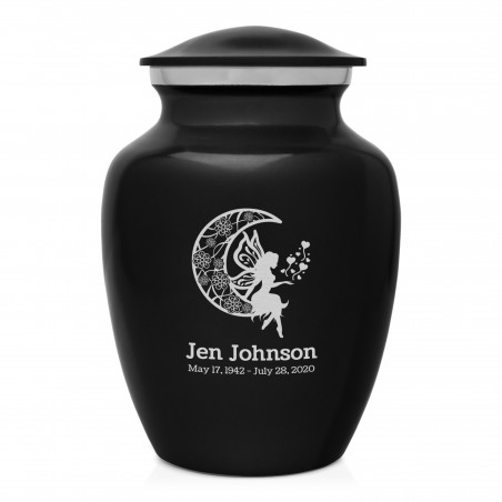 Fairy In the Moon Sharing Urn - Jet Black