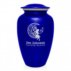 Fairy In the Moon Cremation Urn - Midnight Blue