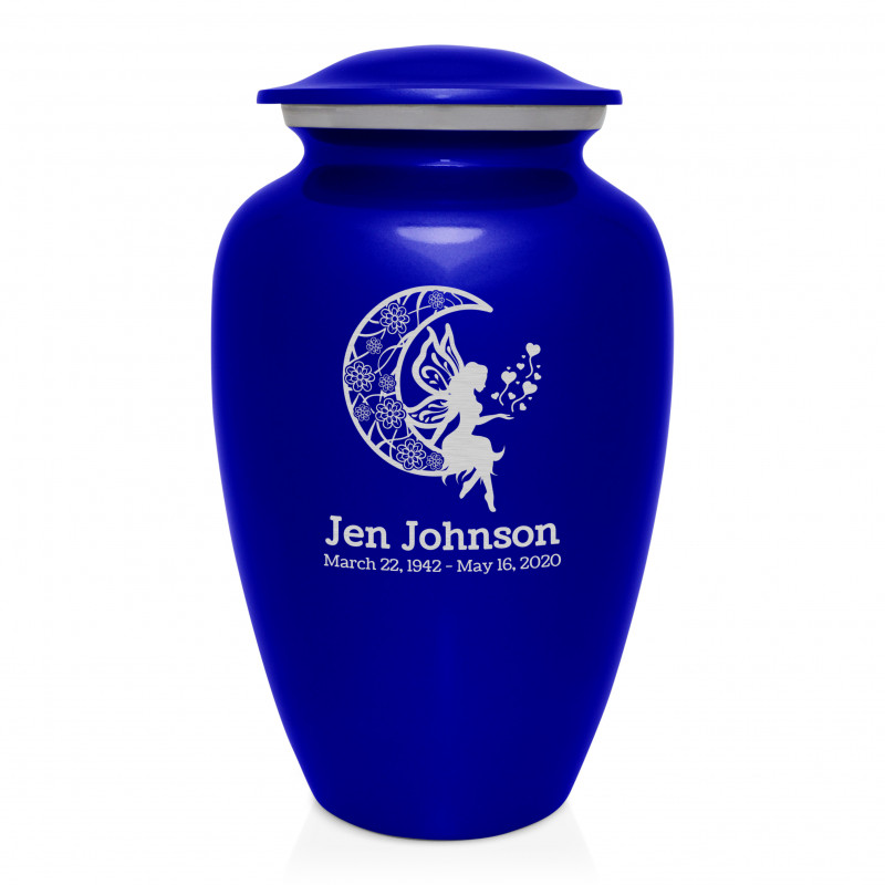 Fairy In the Moon Cremation Urn - Midnight Blue