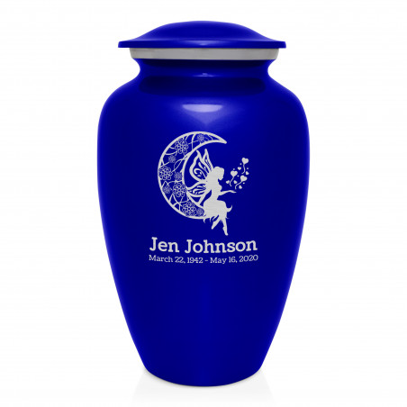 Fairy In the Moon Cremation Urn - Midnight Blue
