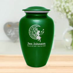 Fairy In the Moon Cremation Urn - Shamrock Green