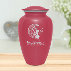 Fairy In the Moon Cremation Urn - Rose Pink