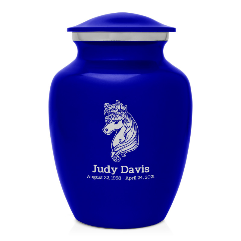 Floral Unicorn Sharing Urn - Midnight Blue