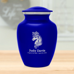 Floral Unicorn Sharing Urn - Midnight Blue