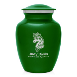 Floral Unicorn Sharing Urn - Shamrock Green