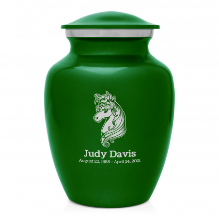 Floral Unicorn Sharing Urn - Shamrock Green