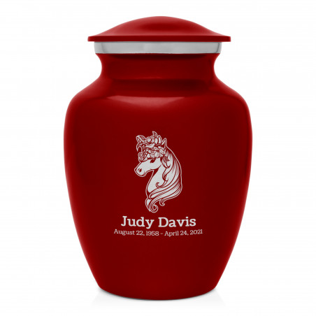 Floral Unicorn Sharing Urn - Ruby Red