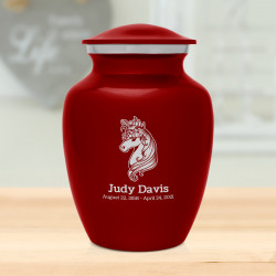Floral Unicorn Sharing Urn - Ruby Red